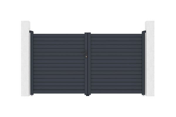 CASANOOV - Casanoov Portail battant aluminium gris CALANCIA 3 m hauteur 160  cm - large