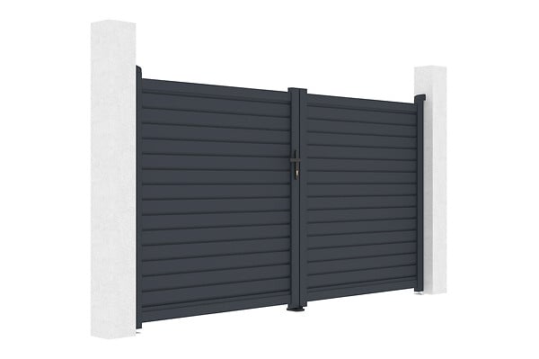 CASANOOV - Casanoov Portail battant aluminium gris CALANCIA 3 m hauteur 160  cm - large