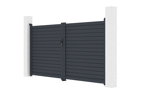 CASANOOV - Casanoov Portail battant aluminium gris CALANCIA 3 m hauteur 160  cm - large