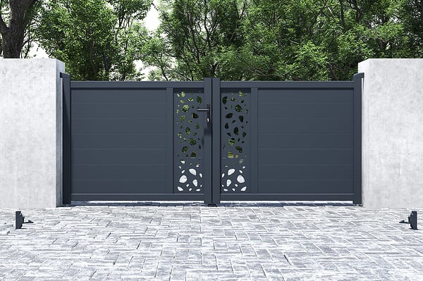 CASANOOV - Casanoov Portail battant 3 m SUNNY H.120 aluminium gris - large