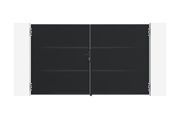 CASANOOV - Casanoov Portail battant acier 3 m NALI H.180  cm noir + Portillon H.180  cm noir - large