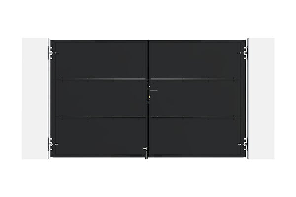 CASANOOV - Casanoov Portail battant acier 3 m NALI H.180  cm noir + Portillon H.180  cm noir - large