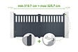 CASANOOV - Casanoov Portail battant ajustable en largeur 3 m SANTIS H.140  cm alu gris - vignette