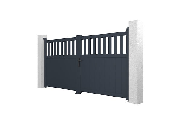 CASANOOV - Casanoov Portail battant ajustable en largeur 3 m SANTIS H.140  cm alu gris - large