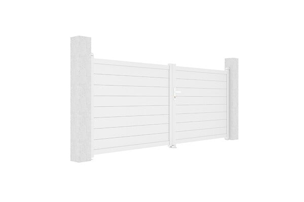 CASANOOV - Casanoov Portail battant 3,5 m EIGER H.140  cm alu blanc + portillon EIGER H140 BLANC - large