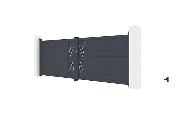 CASANOOV - Casanoov Portail battant 4 m VELETA H.120 aluminium gris - large