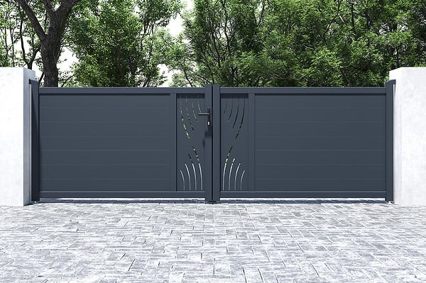 CASANOOV - Casanoov Portail battant 4 m VELETA H.120 aluminium gris - large