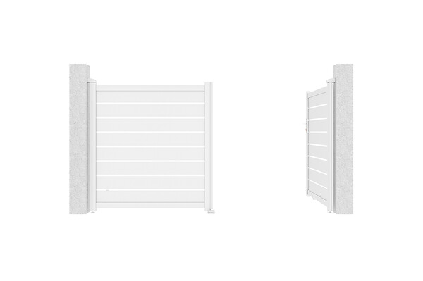 CASANOOV - Casanoov Portail battant 3 m VOGEL H.160  cm alu blanc + Portillon 1m VOGEL H.160 alu blanc - large