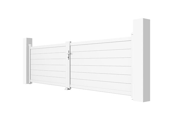 CASANOOV - Casanoov Portail battant motorisé 4 m EIGER H.115  cm blanc + Motorisation HICKER B200 - large