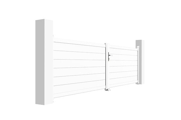 CASANOOV - Casanoov Portail battant 4 m EIGER H.115  cm blanc aluminium - large