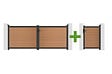 CASANOOV - Casanoov Portail bois composite battant 3,5m ATHOS H.140 cm teck avec cadre aluminium + portillon composite ATHOS 1m H.140 cm - vignette