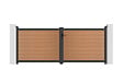 CASANOOV - Casanoov Portail bois composite battant 3,5m ATHOS H.140 cm teck avec cadre aluminium + portillon composite ATHOS 1m H.140 cm - vignette