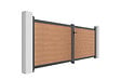 CASANOOV - Casanoov Portail bois composite battant 3,5m ATHOS H.140 cm teck avec cadre aluminium + portillon composite ATHOS 1m H.140 cm - vignette