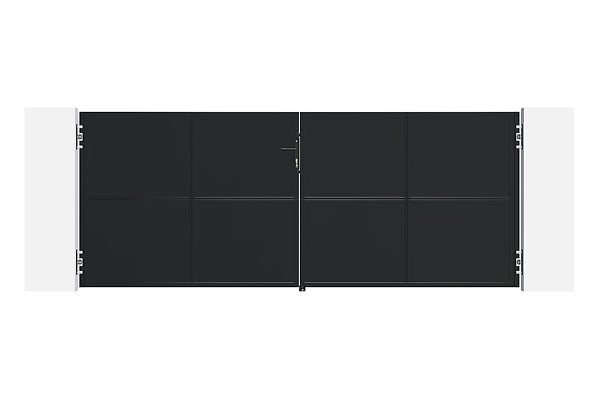 CASANOOV - Casanoov Portail battant acier 3,5 m NALI H.140  cm noir + Portillon H.140  cm noir - large
