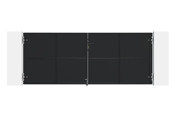 CASANOOV - Casanoov Portail battant acier 3,5 m NALI H.140  cm noir + Portillon H.140  cm noir - large