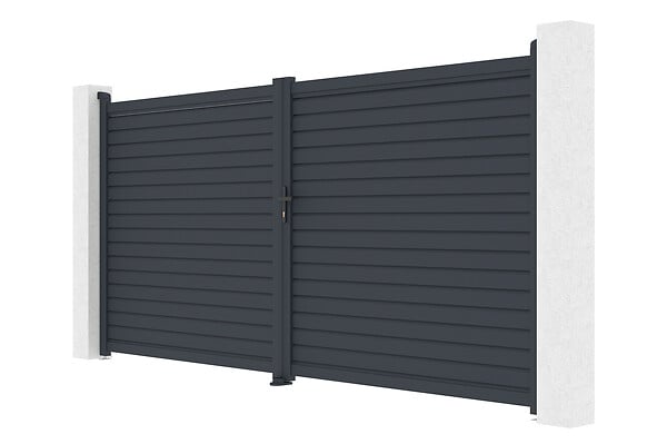 CASANOOV - Casanoov Portail battant aluminium gris CALANCIA 4 m hauteur 180  cm - large