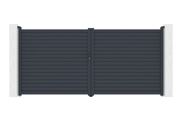 CASANOOV - Casanoov Portail battant aluminium gris CALANCIA 4 m hauteur 180  cm - large