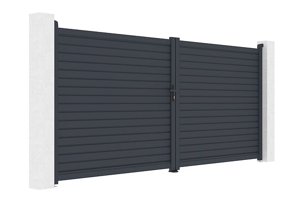 CASANOOV - Casanoov Portail battant aluminium gris CALANCIA 4 m hauteur 180  cm - large