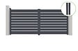 CASANOOV - Casanoov Portail battant 4 m VOGEL H.180  cm alu gris + 2 poteaux 20x20  cm H.190 cm - vignette