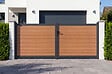 CASANOOV - Casanoov Portail en lames composites battant 3,5 m ATHOS H.160  cm teck - vignette