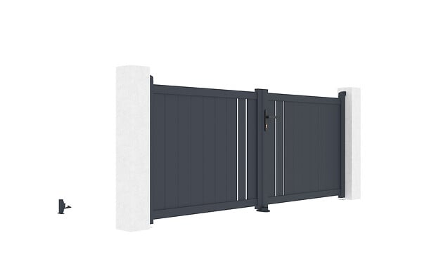 CASANOOV - Casanoov Portail battant 3 m GIONA H.120  cm aluminium gris - large