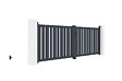 CASANOOV - Casanoov Portail battant 3,5 m VEYMONT H.120  cm alu gris + 2 poteaux 20x20  cm H.166 cm - vignette