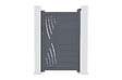 CASANOOV - Casanoov Portail battant 3,5 m VELETA H.160  cm + Portillon 1m VELETA H.160  cm aluminium gris - vignette