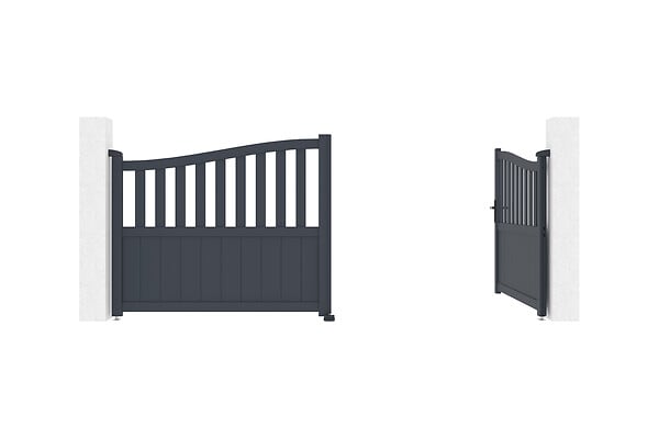 CASANOOV - Casanoov Portail battant 3,4 m MEIJE H.140  cm aluminium gris - large