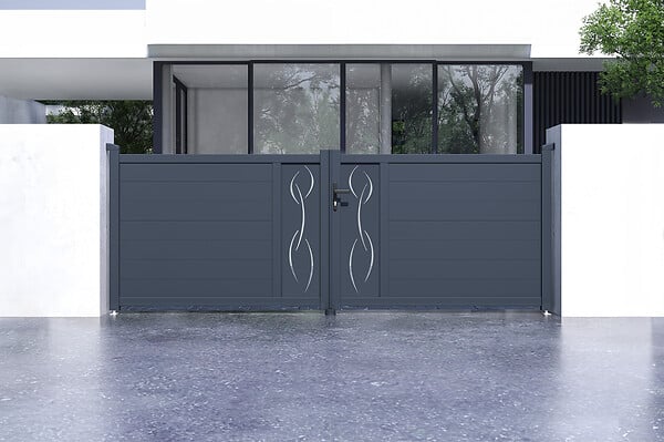 CASANOOV - Casanoov Portail battant 3,5 m LIFE H.120 aluminium gris - large