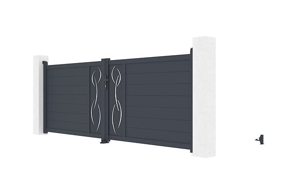 CASANOOV - Casanoov Portail battant 3,5 m LIFE H.120 aluminium gris - large