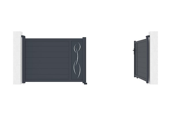 CASANOOV - Casanoov Portail battant 3,5 m LIFE H.120 aluminium gris - large