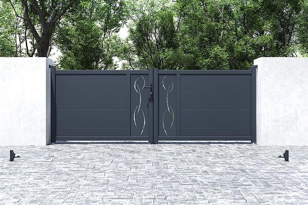 CASANOOV - Casanoov Portail battant 3,5 m LIFE H.120 aluminium gris - large