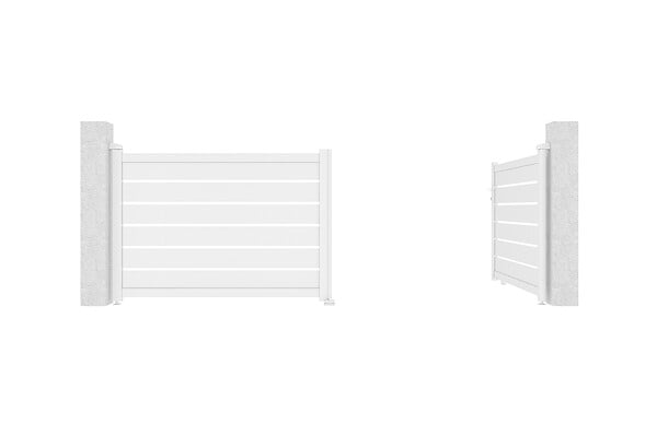 CASANOOV - Casanoov Portail battant 3,5 m VOGEL H.120  cm alu blanc + portillon VOGEL H120 BLANC - large