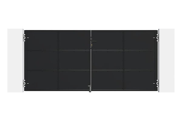 CASANOOV - Casanoov Portail battant acier noir mat 3,5 m NALI H.160  cm + 2 poteaux 10x10 acier CARMO - large