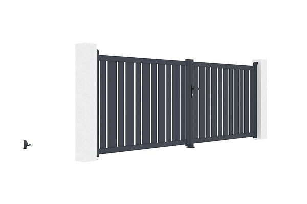 CASANOOV - Casanoov Portail battant 4 m VEYMONT H.140  cm aluminium gris - large