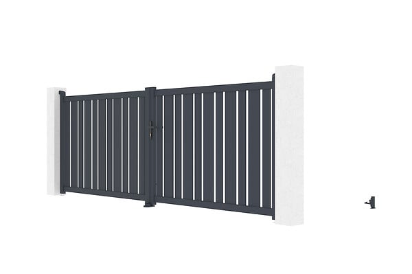 CASANOOV - Casanoov Portail battant 4 m VEYMONT H.140  cm aluminium gris - large