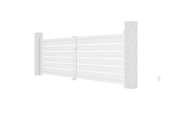CASANOOV - Casanoov Portail battant 3,5 m VOGEL H.120 aluminium blanc - large