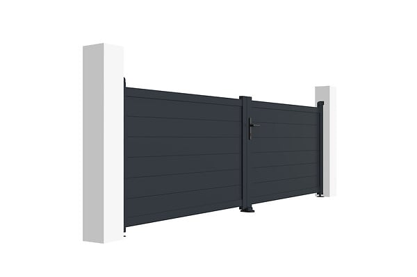 CASANOOV - Casanoov Portail battant 3,5 m EIGER H.115  cm aluminium gris - large