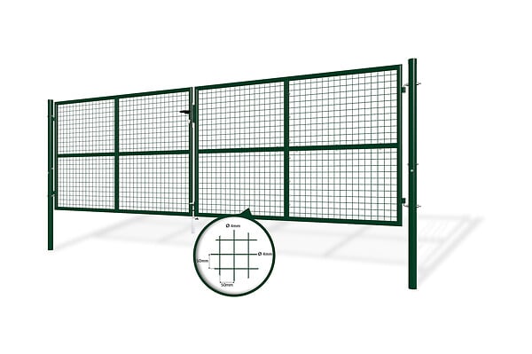 CASANOOV - Casanoov Portail battant grillagé 4 m OLGA H.130  cm + Portillon 1m OLGA H.130  cm Vert - large