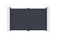 CASANOOV - Casanoov Portail battant 3 m CALANCIA H.180  cm lames persiennes aluminium gris + portillon CALANCIA aluminium gris - vignette