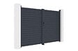 CASANOOV - Casanoov Portail battant 3 m CALANCIA H.180  cm lames persiennes aluminium gris + portillon CALANCIA aluminium gris - vignette