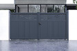 CASANOOV - Casanoov Portail battant 3,4 m HALTI H.160  cm alu gris + 2 poteaux 20x20  cm H.190 cm - vignette