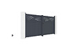 CASANOOV - Casanoov Portail battant 3,4 m HALTI H.160  cm alu gris + 2 poteaux 20x20  cm H.190 cm - vignette
