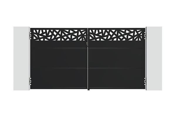 CASANOOV - Casanoov Portail battant NALI RUIVO 3 m H.160  cm + Portillon 1m H.160  cm Acier Noir mat - large