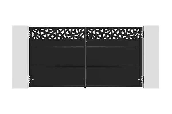 CASANOOV - Casanoov Portail battant NALI RUIVO 3 m H.160  cm + Portillon 1m H.160  cm Acier Noir mat - large