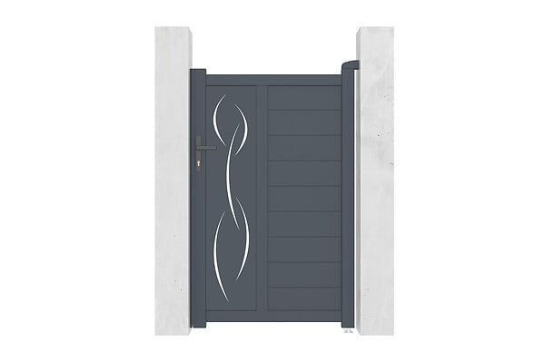 CASANOOV - Casanoov Portail battant 3,5 m LIFE H.160  cm + Portillon 1m LIFE H.160  cm aluminium gris - large