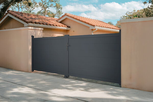 CASANOOV - Casanoov Portail battant ajustable en largeur 3,5 m EIGER H.115  cm alu gris - large