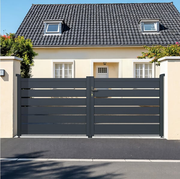 CASANOOV - Casanoov Portail battant 3,5 m VOGEL H.120  cm aluminium gris - large