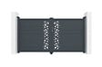 CASANOOV - Casanoov Portail battant 3 m SUNNY H.160  cm aluminium gris + Portillon 1m SUNNY H.160  cm + 4 poteaux ELDA - vignette