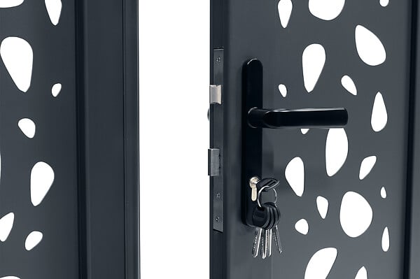 CASANOOV - Casanoov Portail battant 3 m SUNNY H.160  cm aluminium gris + Portillon 1m SUNNY H.160  cm + 4 poteaux ELDA - large